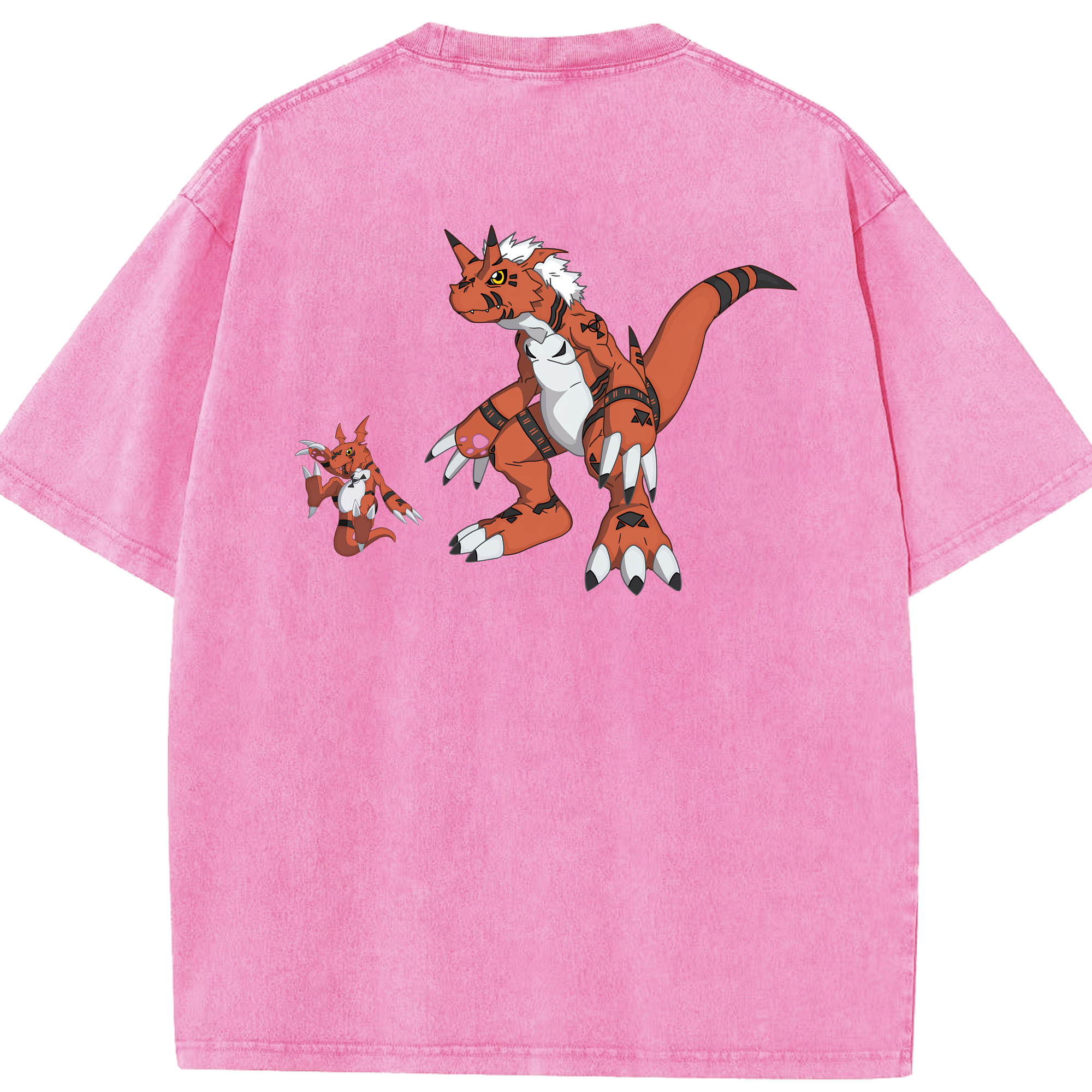 （画像用） Digimon デジタルモンスター/デジモン 綿100% ヴィンテージ風 半袖Tシャツ（背面プリント）